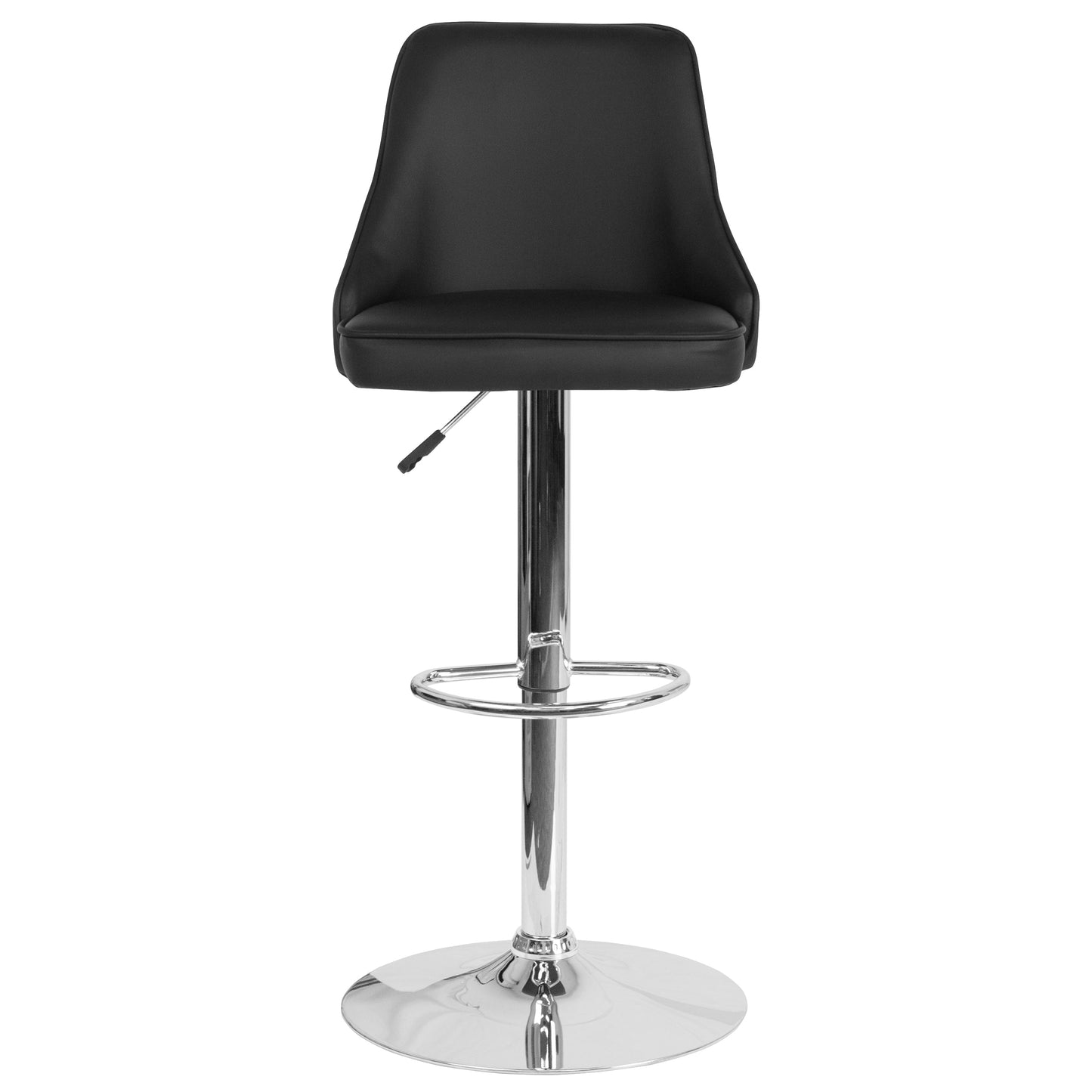 Black Leather Barstool DS-8121A-BLK-GG