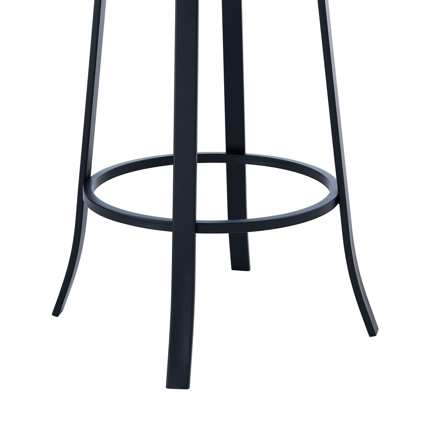 Lotus Contemporary 30" Bar Height Barstool in Brushed Stainless Steel and Matte Black Finish