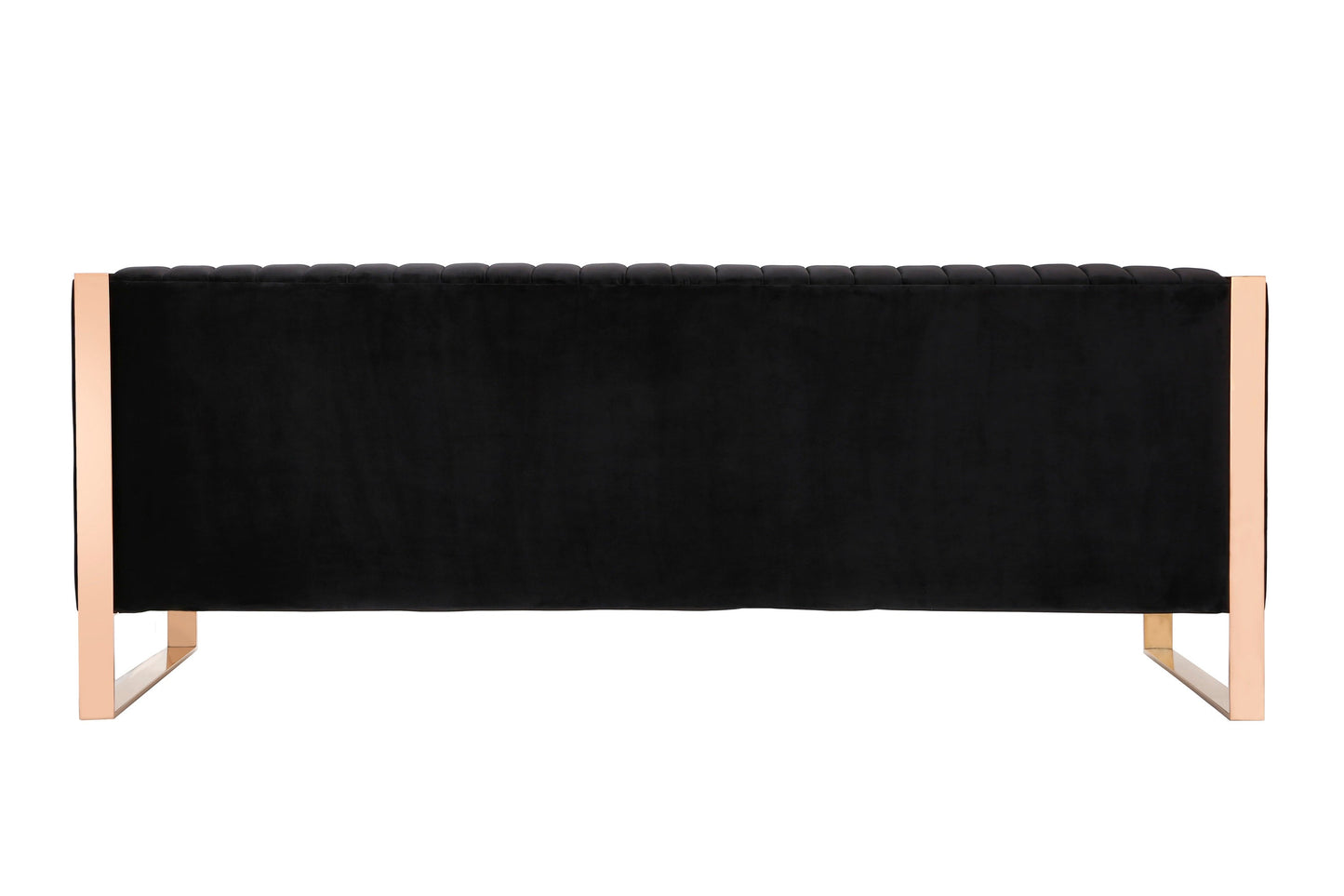 Manhattan Comfort Trillium 83.07 in. Black and Gold 3-Seat Sofa SF009-BK