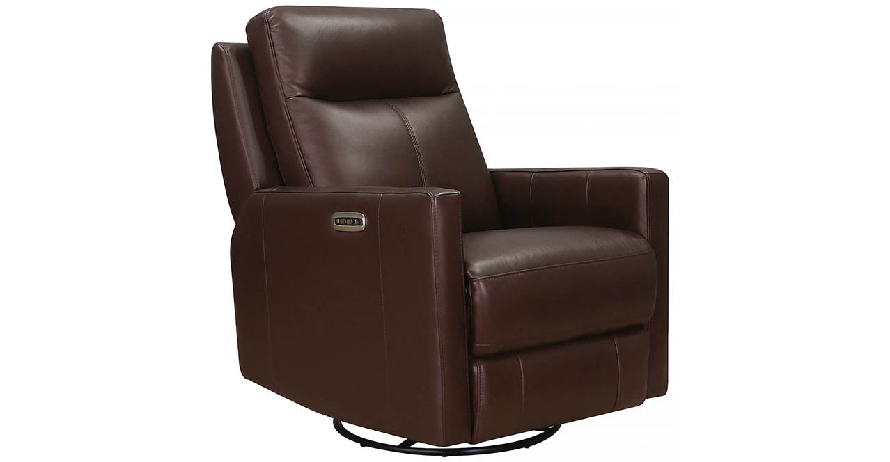 Vienna Power Headrest Swivel Glider Leather Recliner