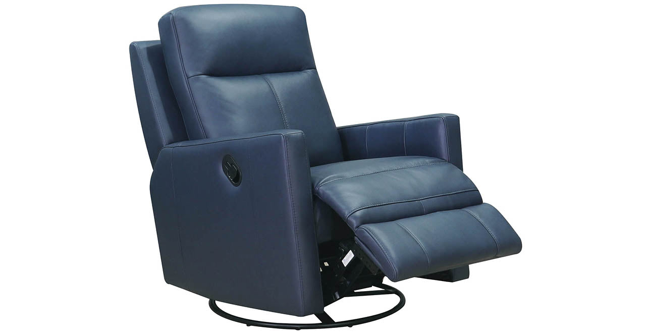 Vienna Manual Swivel Glider Leather Recliner