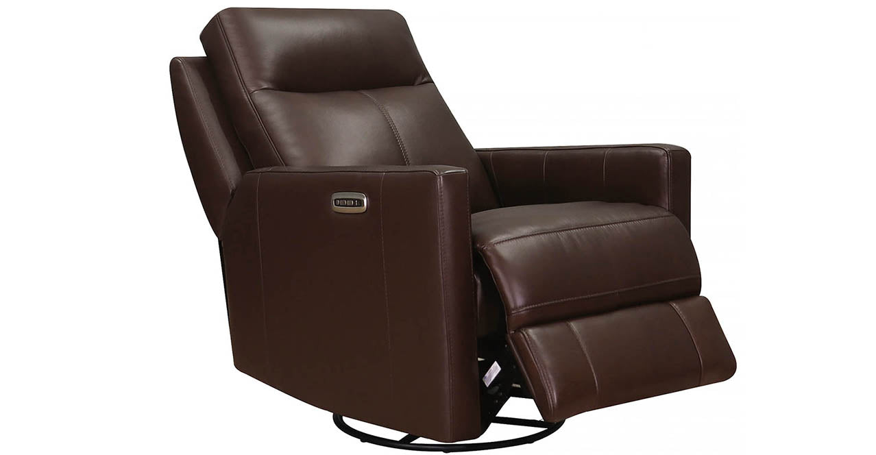 Vienna Power Headrest Swivel Glider Leather Recliner