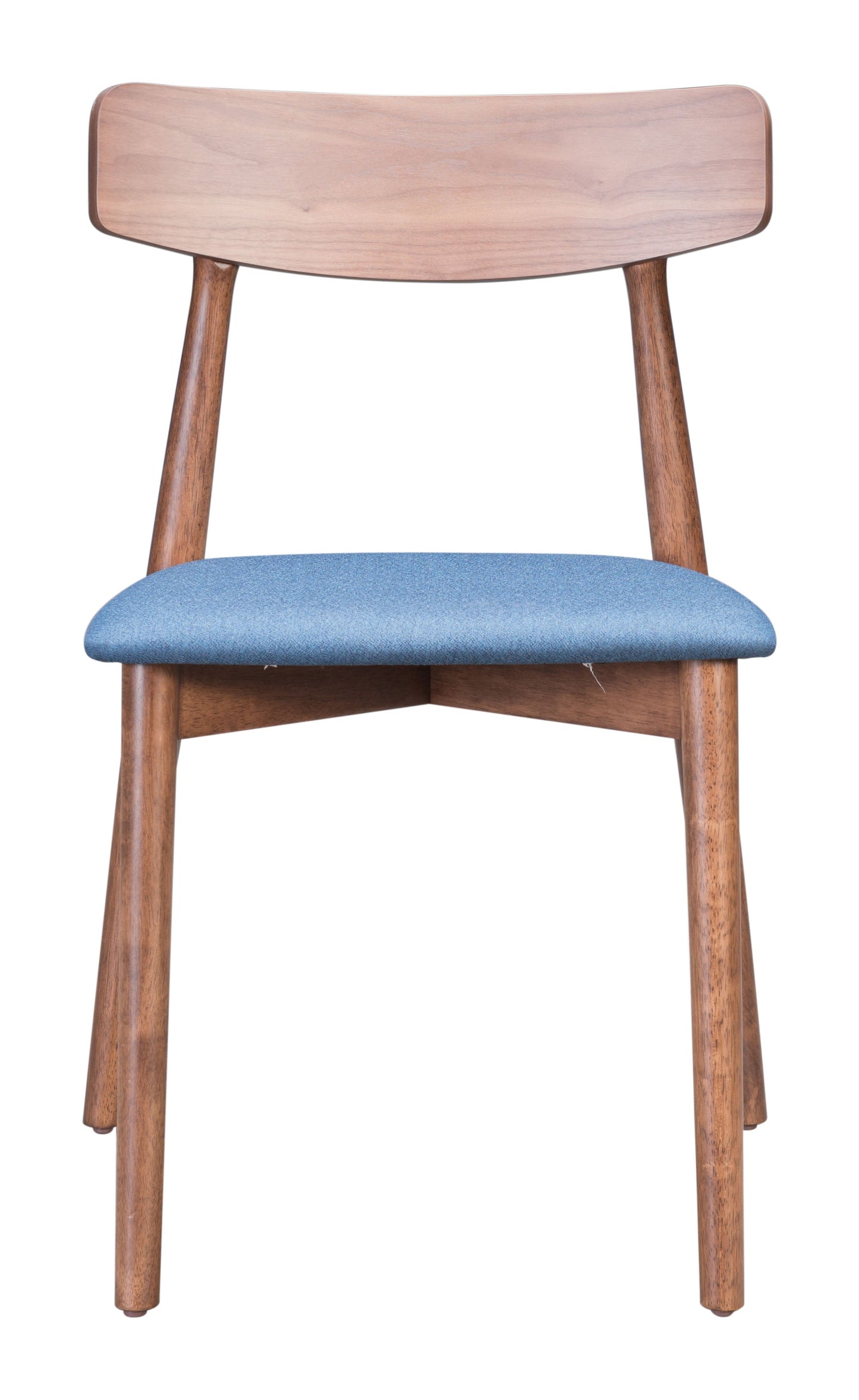 Newman Dining Chair (Set of 2) Walnut & Blue