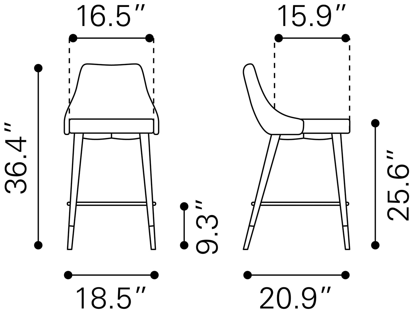 Piccolo Counter Stool Green