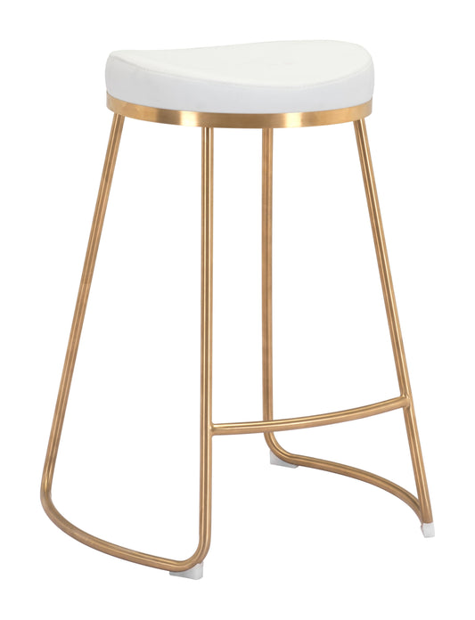 Bree Counter Stool (Set of 2) White & Gold