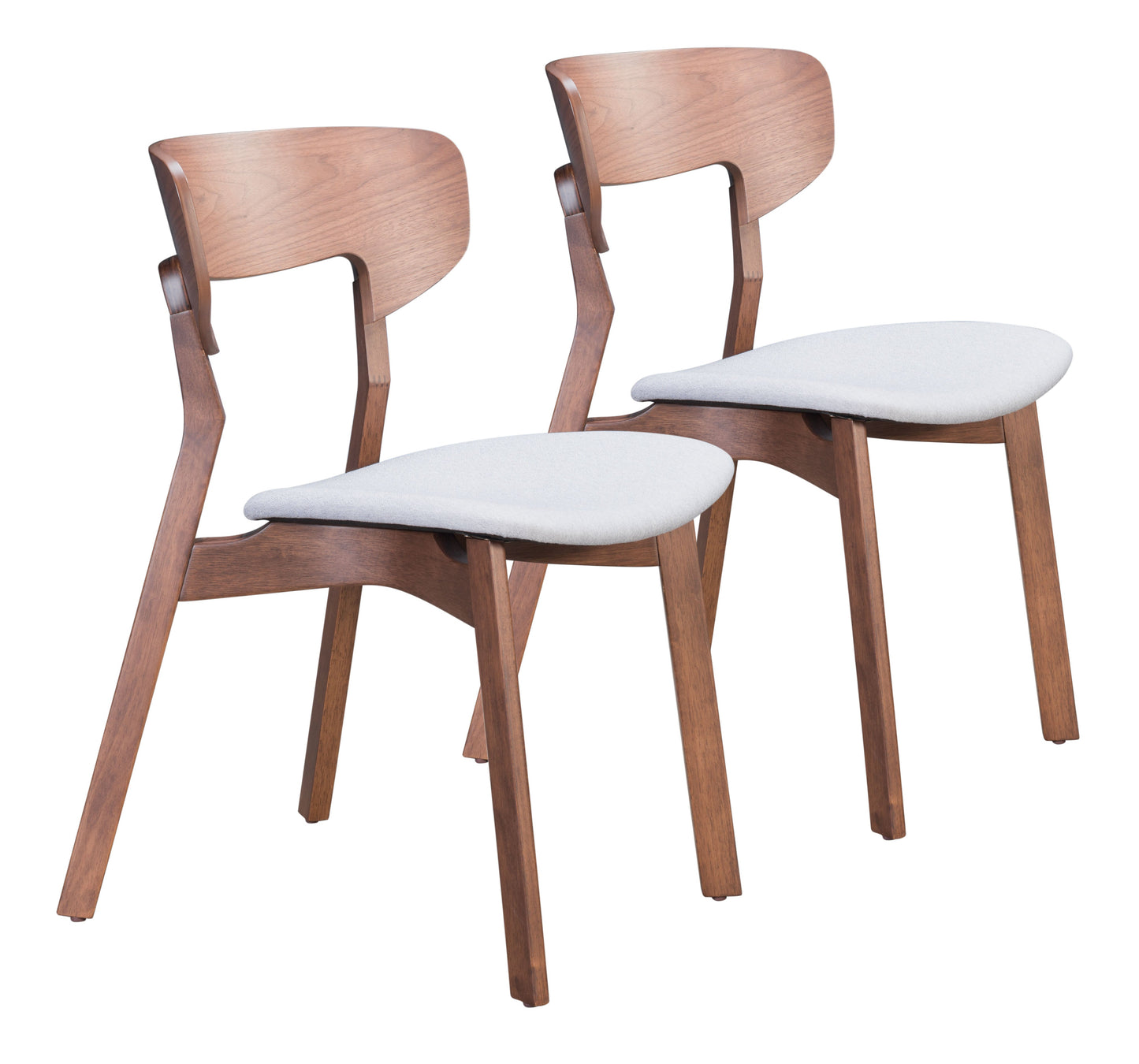 Russell Dining Chair (Set of 2) Walnut & Light Gray