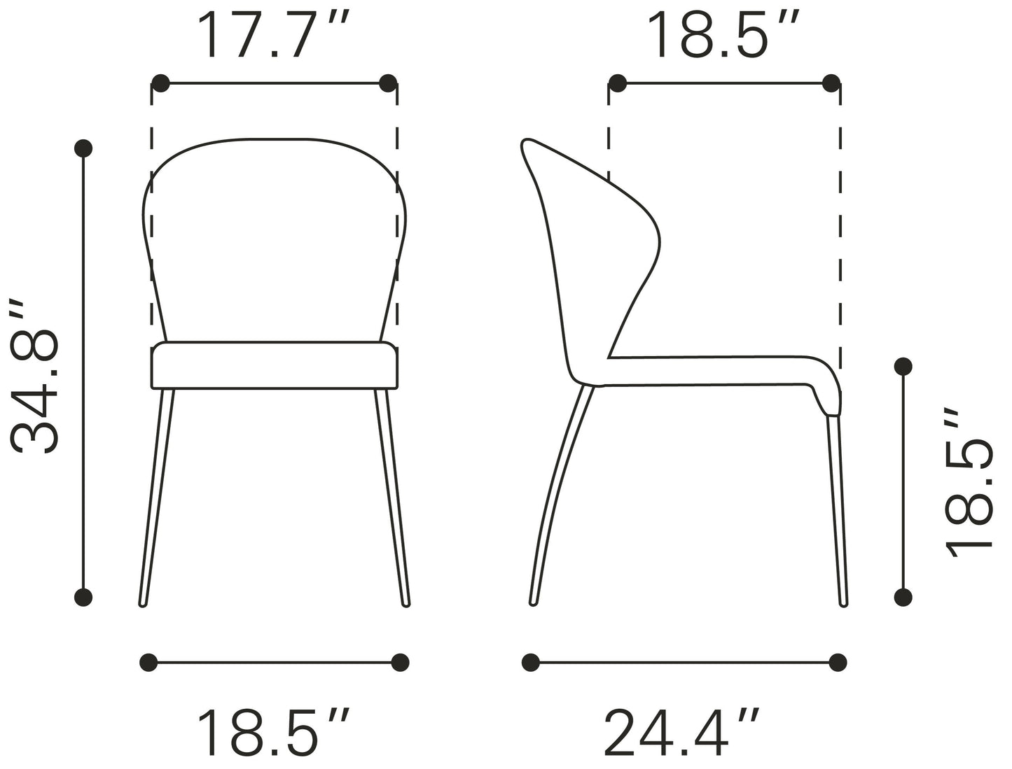 Oulu Dining Chair (Set of 4) Graphite