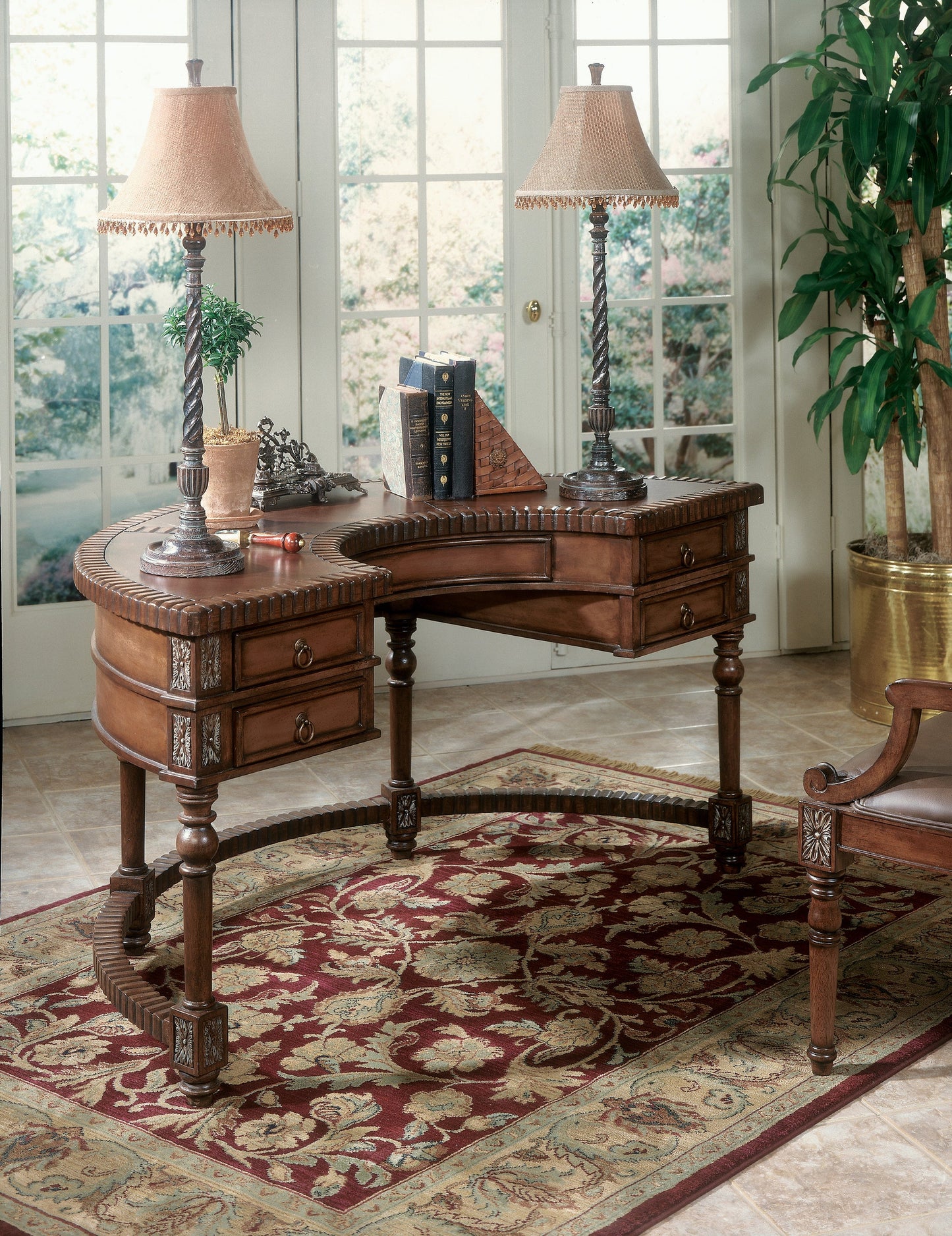 Geneva Demilune Demilune Desk in Dark Brown  0714090