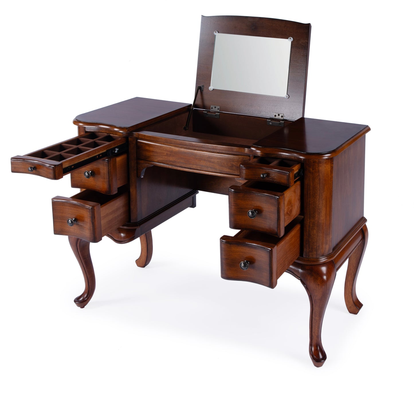 Charlotte Vanity Desk with Storage in Brown  0735011