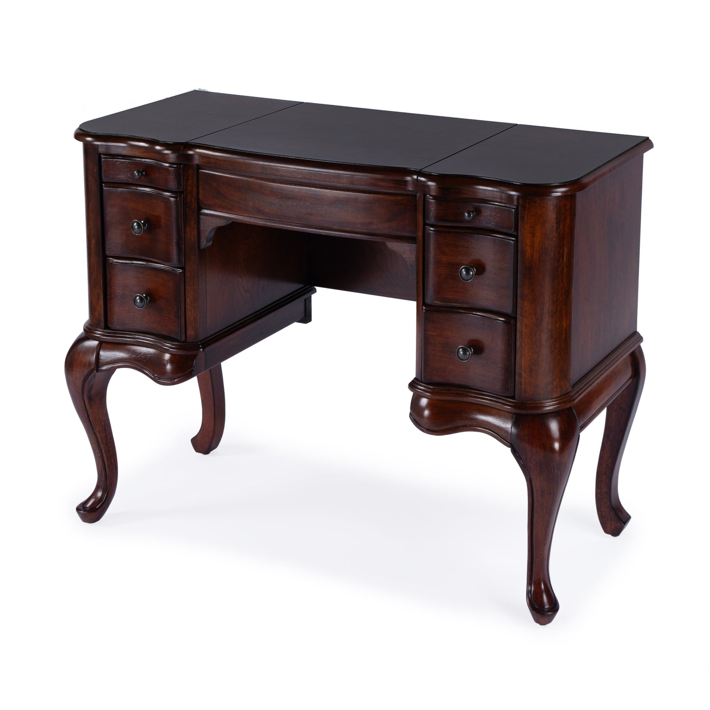 Charlotte Vanity Desk with Storage in Dark Brown  0735024