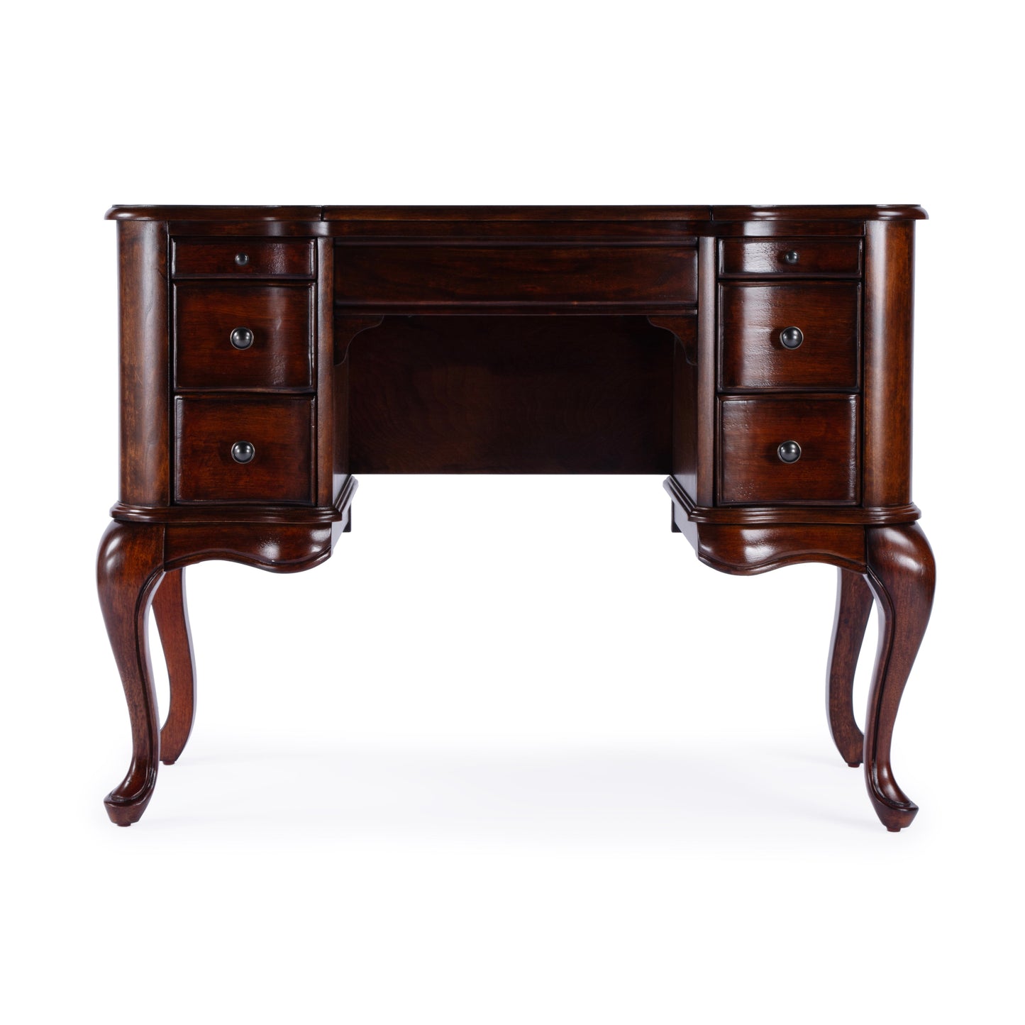 Charlotte Vanity Desk with Storage in Dark Brown  0735024