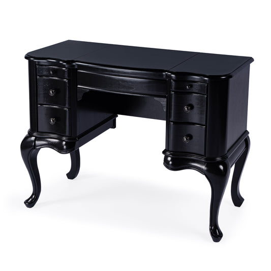 Charlotte Vanity Desk with Storage in Black  0735111