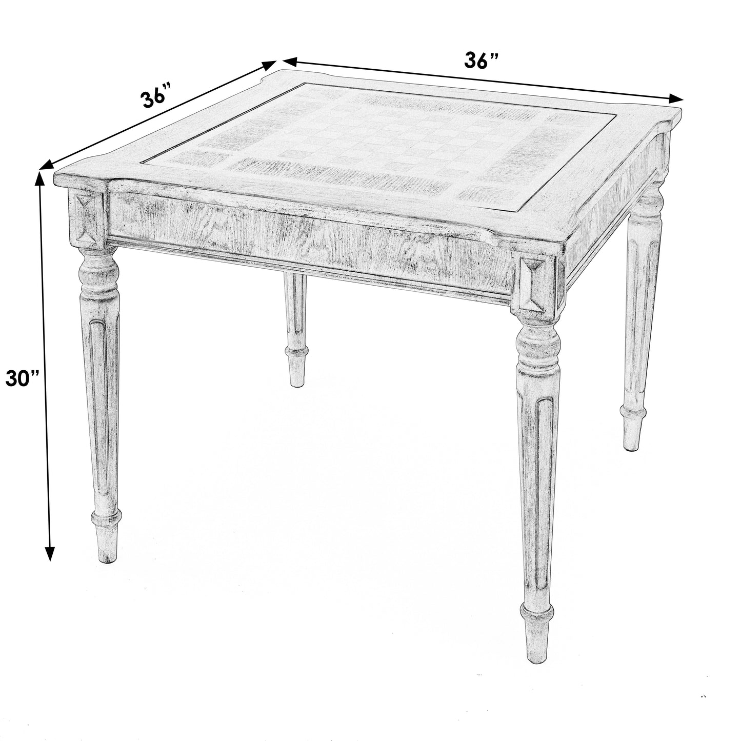 Vincent Silver Multi-Game Card Table in Gray  0837148