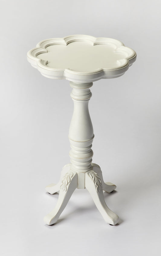 Whitman  Scalloped Edge Side Table in White  0923222