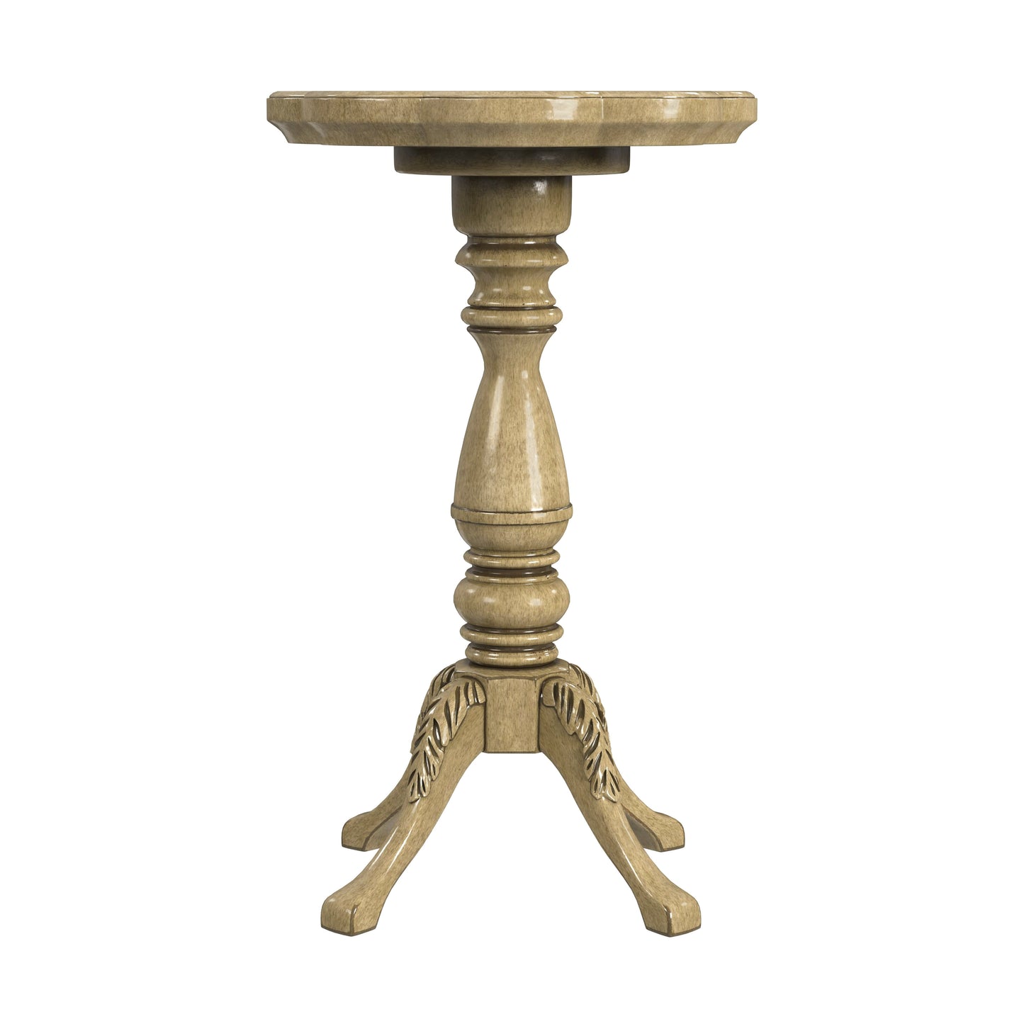 Whitman Scalloped Edge Side Table in Beige  0923424