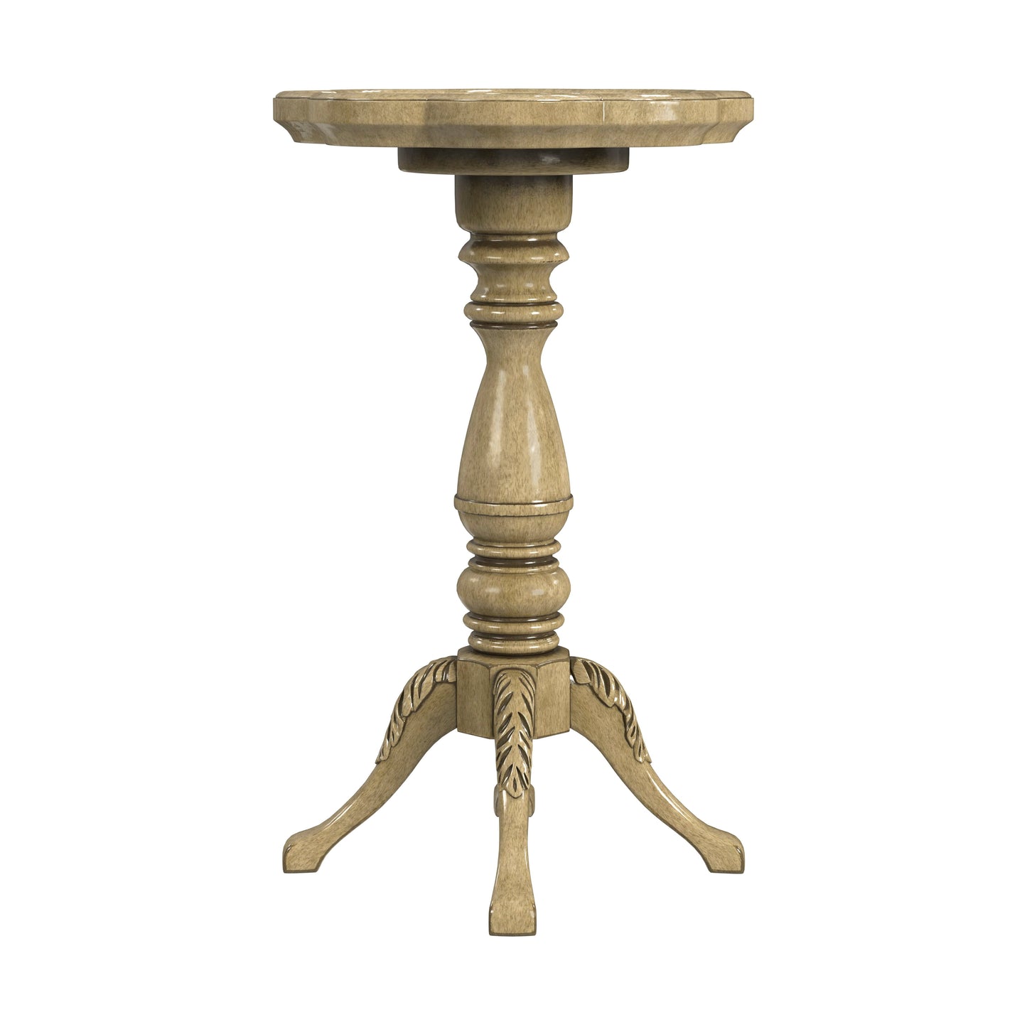 Whitman Scalloped Edge Side Table in Beige  0923424