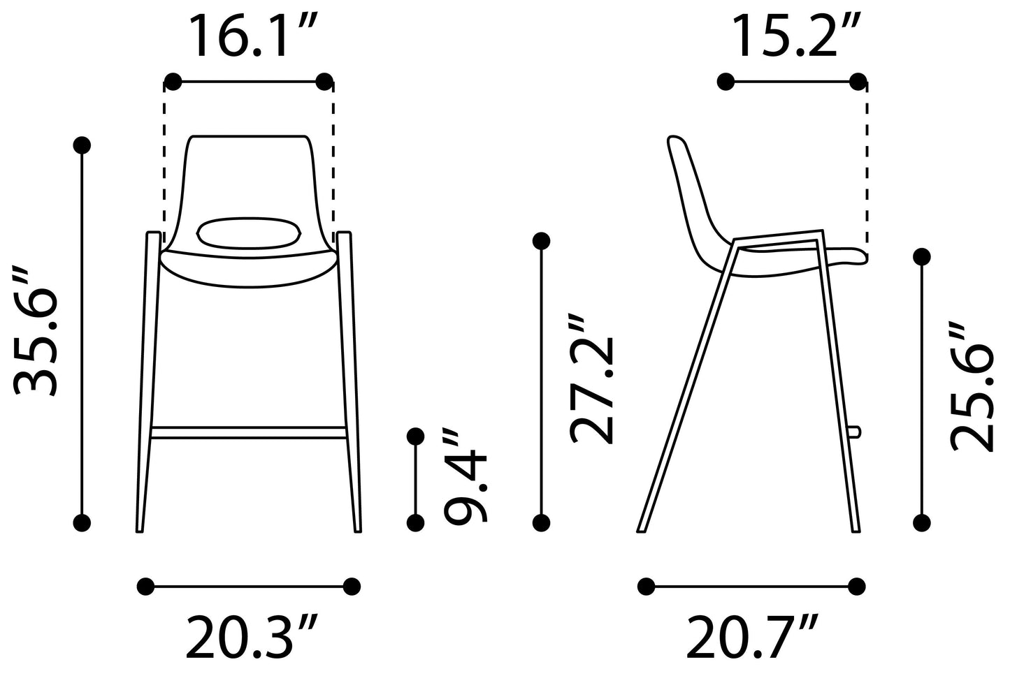 Desi Counter Stool (Set of 2) Brown & Walnut