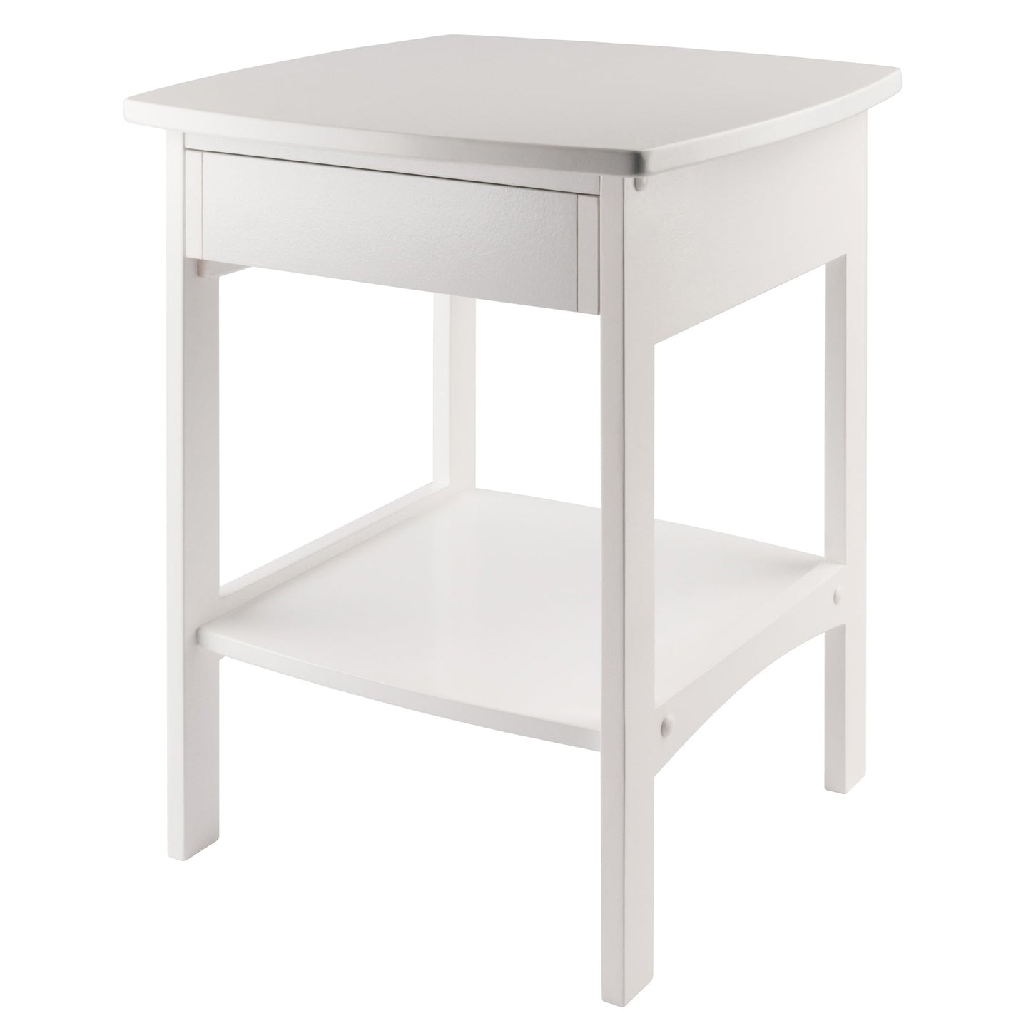 Claire Curved Accent Table, Nightstand, White