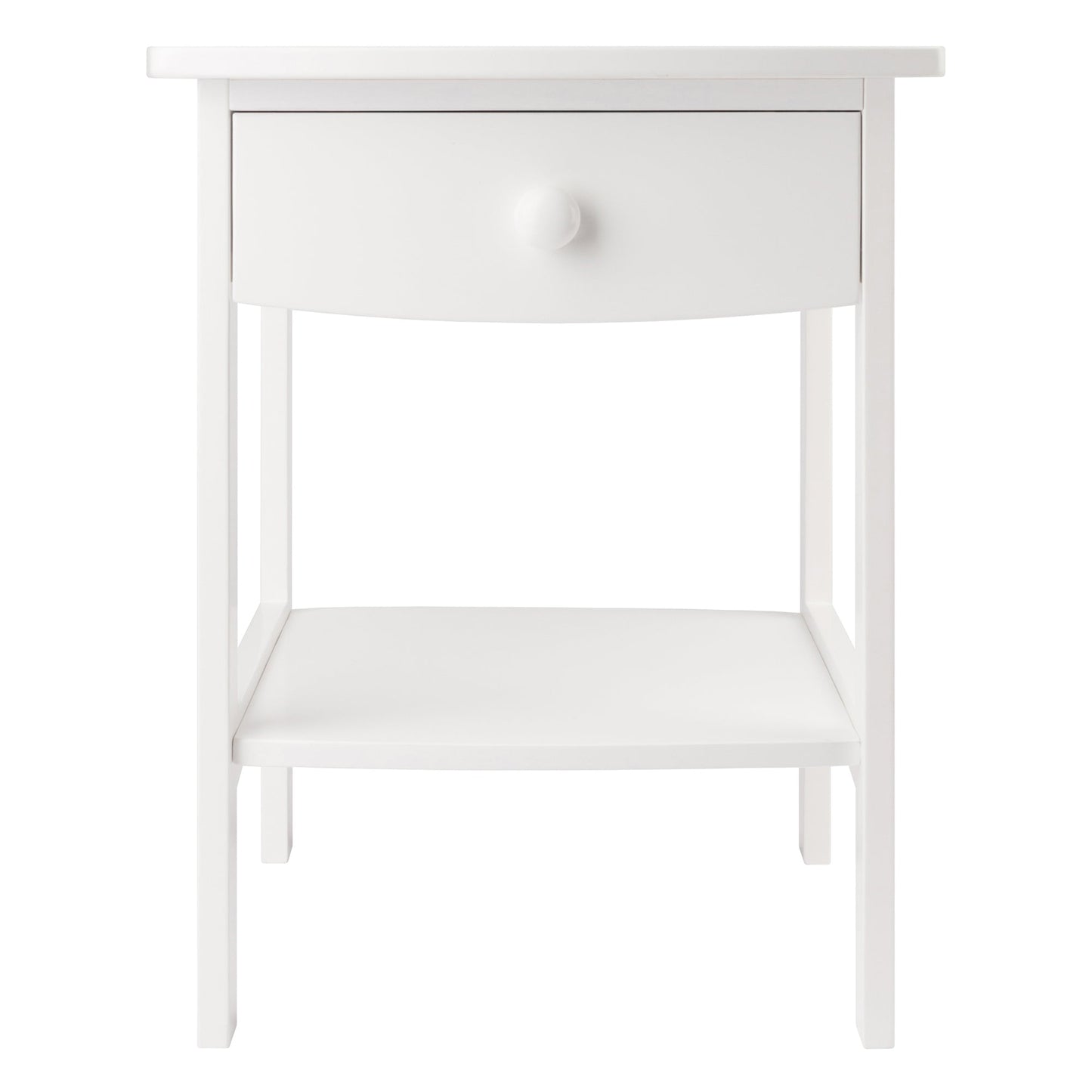 Claire Curved Accent Table, Nightstand, White