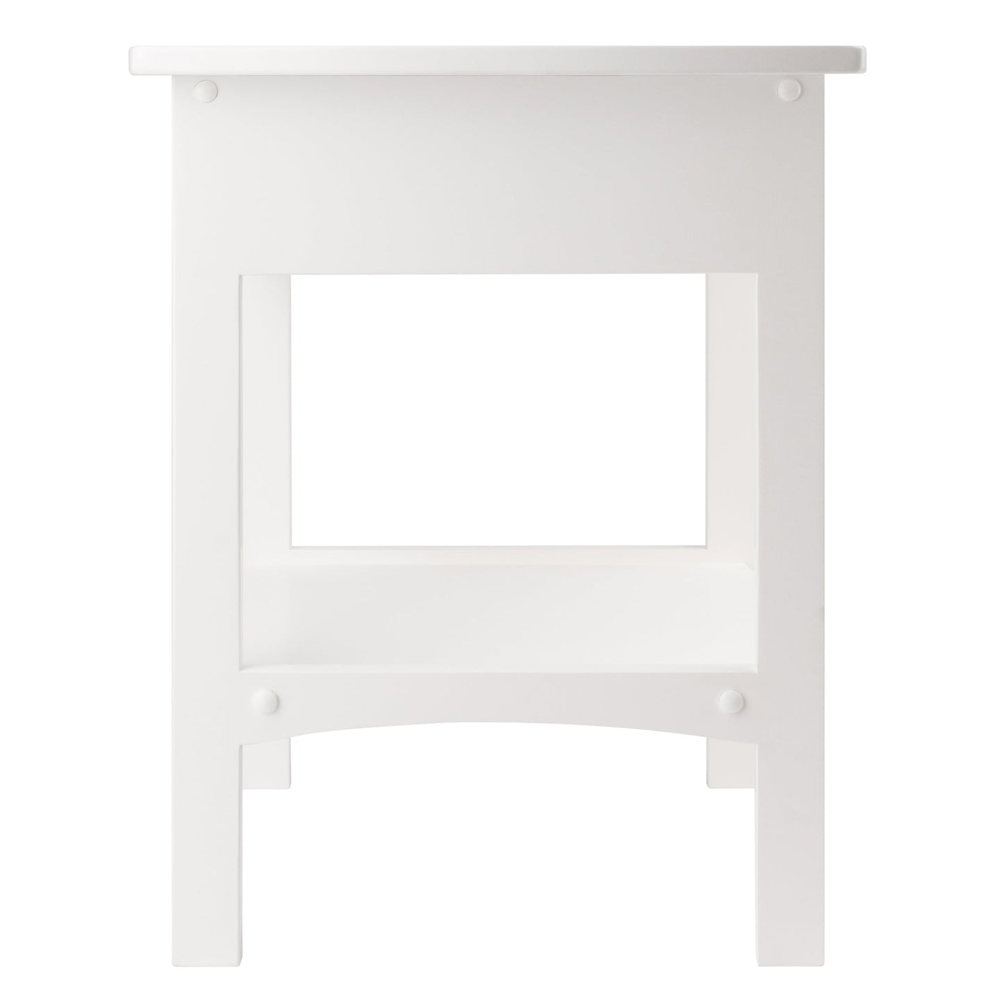 Claire Curved Accent Table, Nightstand, White