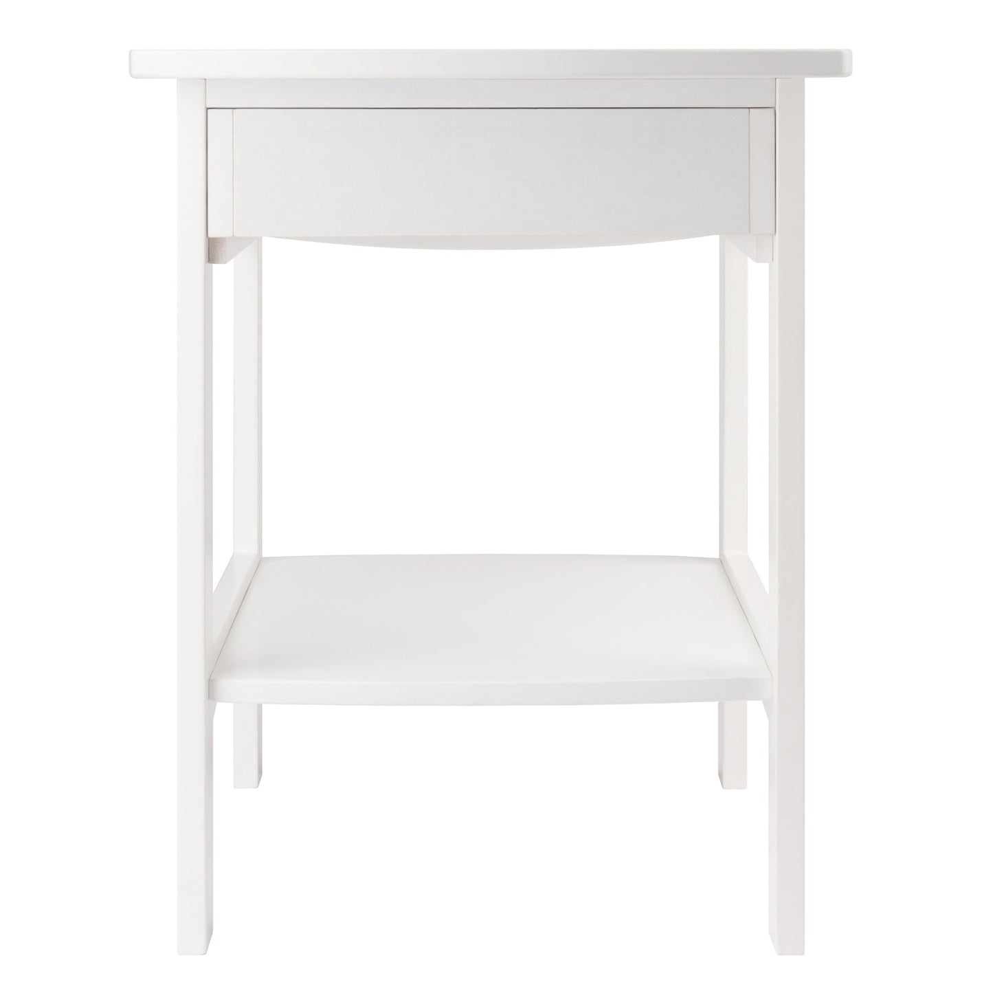 Claire Curved Accent Table, Nightstand, White