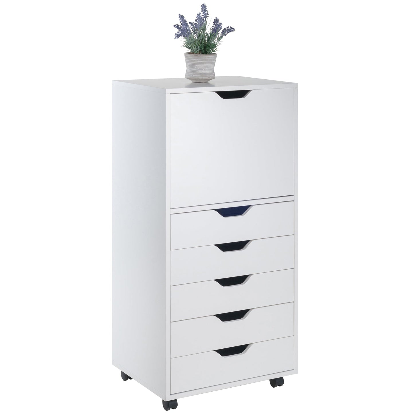 Halifax Tall Storage Cabinet, 5-Drawer, White