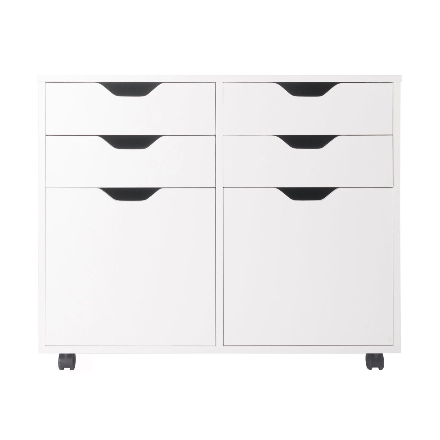 Halifax Wide 2-Door Storage Cabinet, 4-Drawer, White