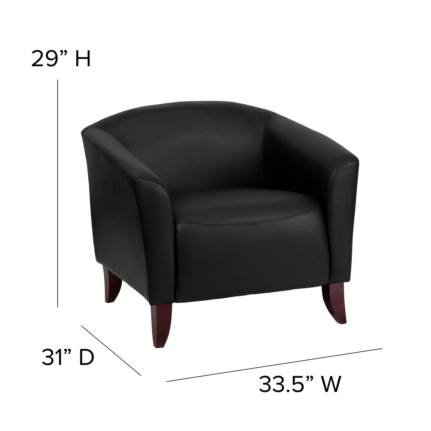 Black Leather Chair 111-1-BK-GG