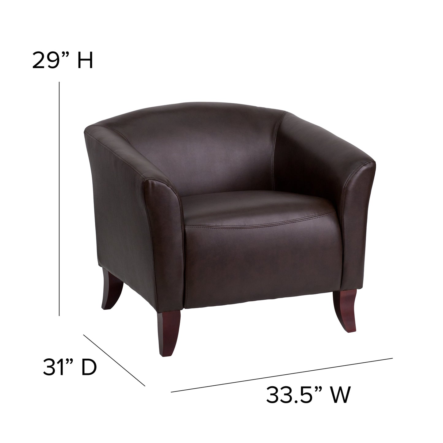 Brown Leather Chair 111-1-BN-GG