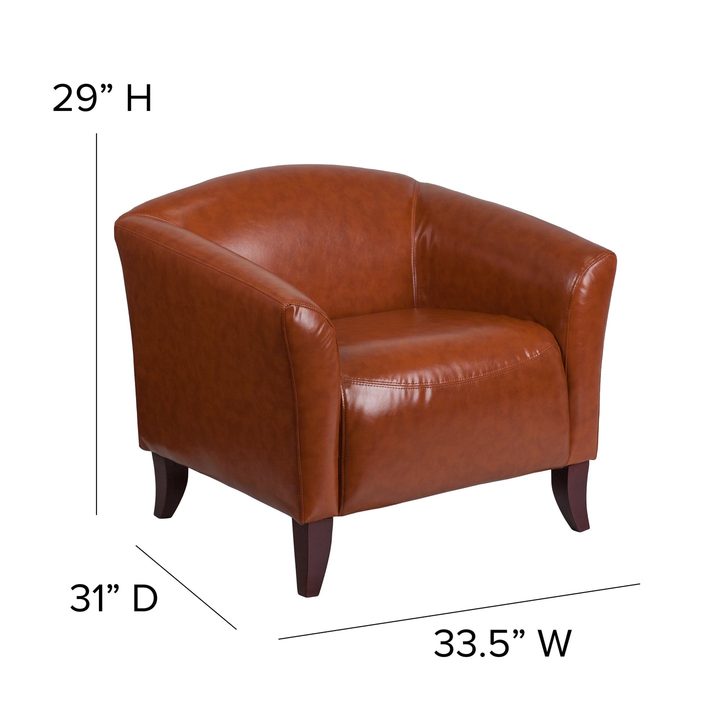 Cognac Leather Chair 111-1-CG-GG