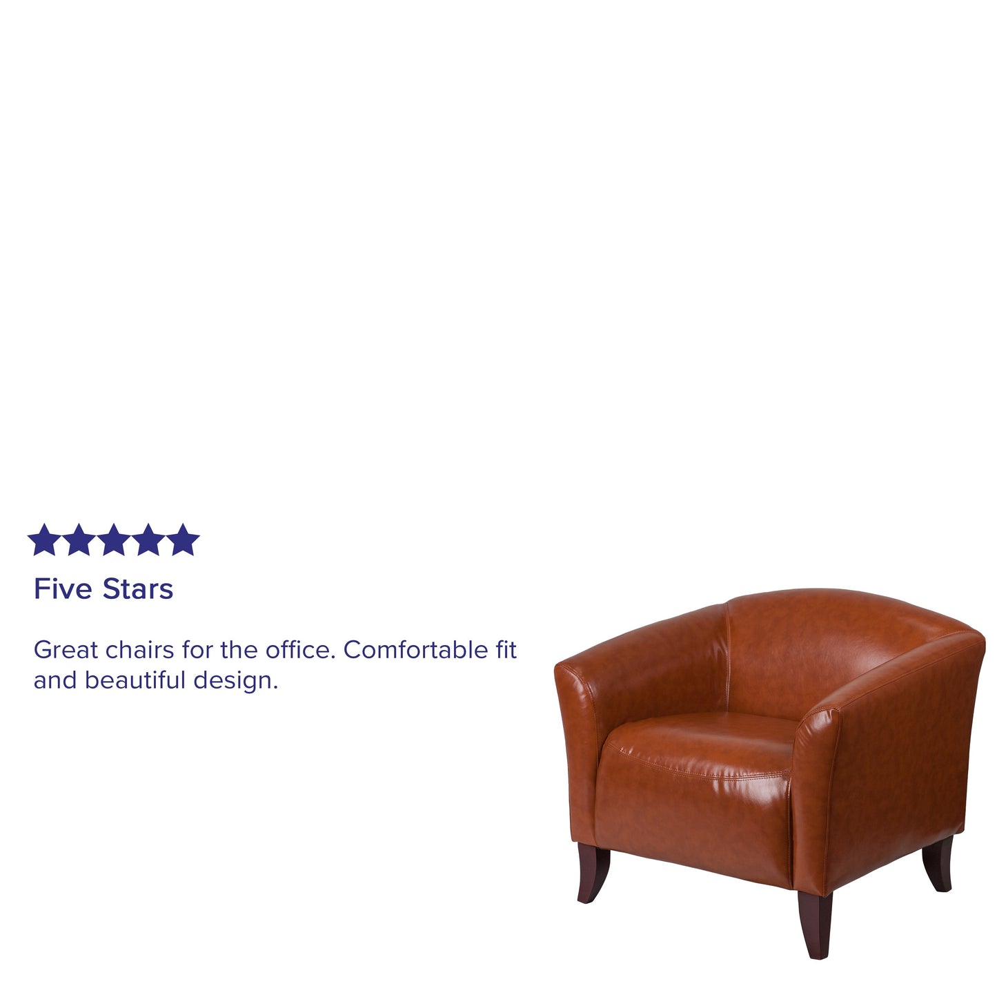 Cognac Leather Chair 111-1-CG-GG