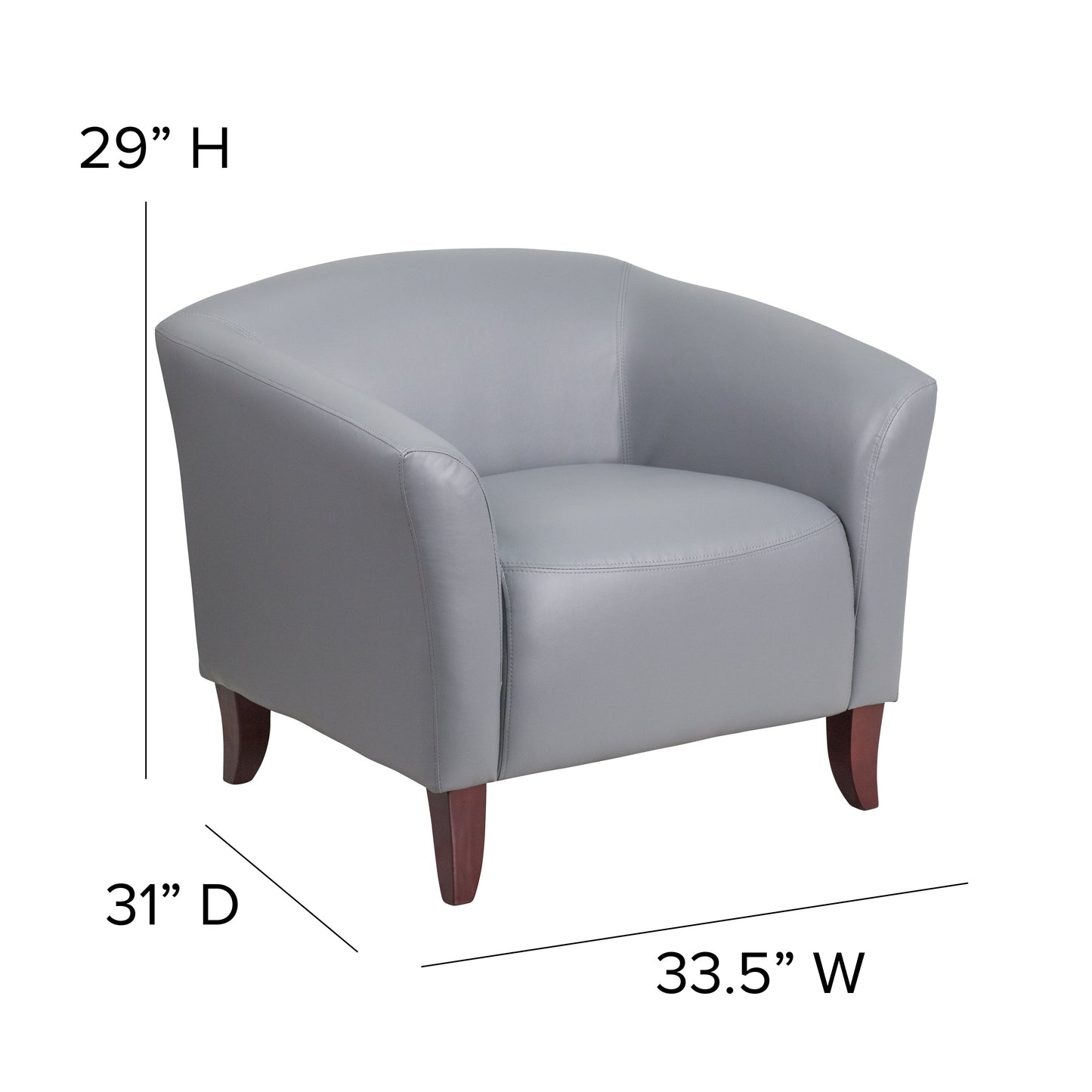 Gray Leather Chair 111-1-GY-GG