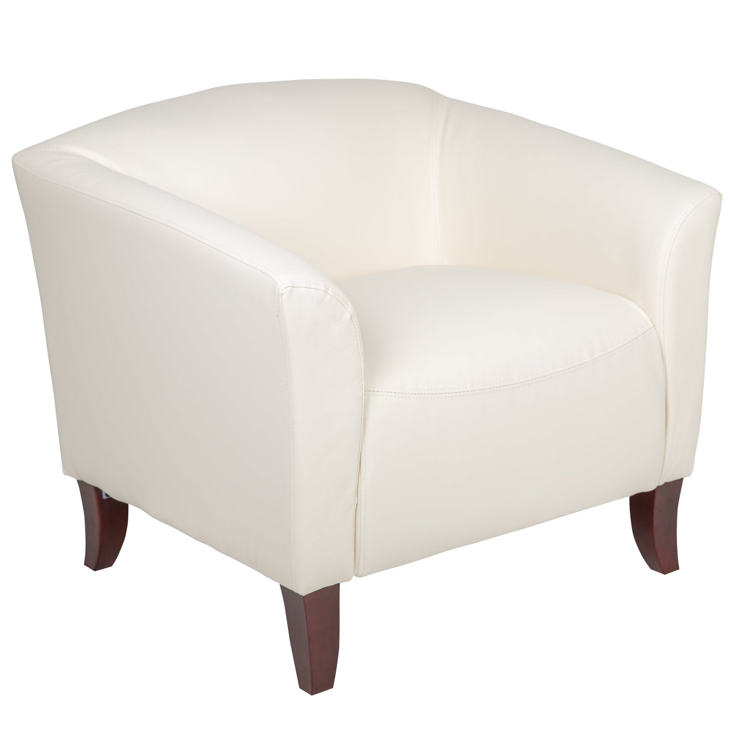 Ivory Leather Chair 111-1-WH-GG