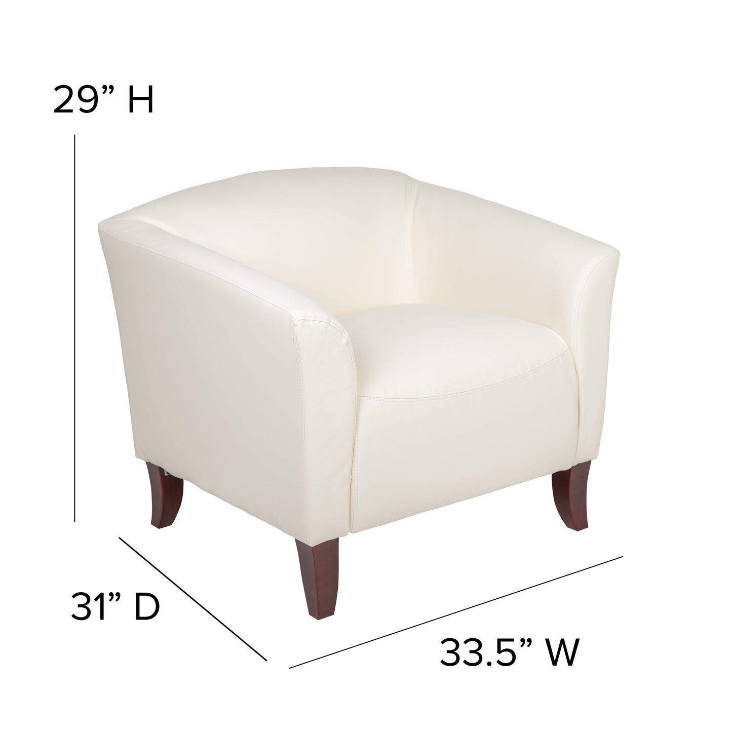 Ivory Leather Chair 111-1-WH-GG