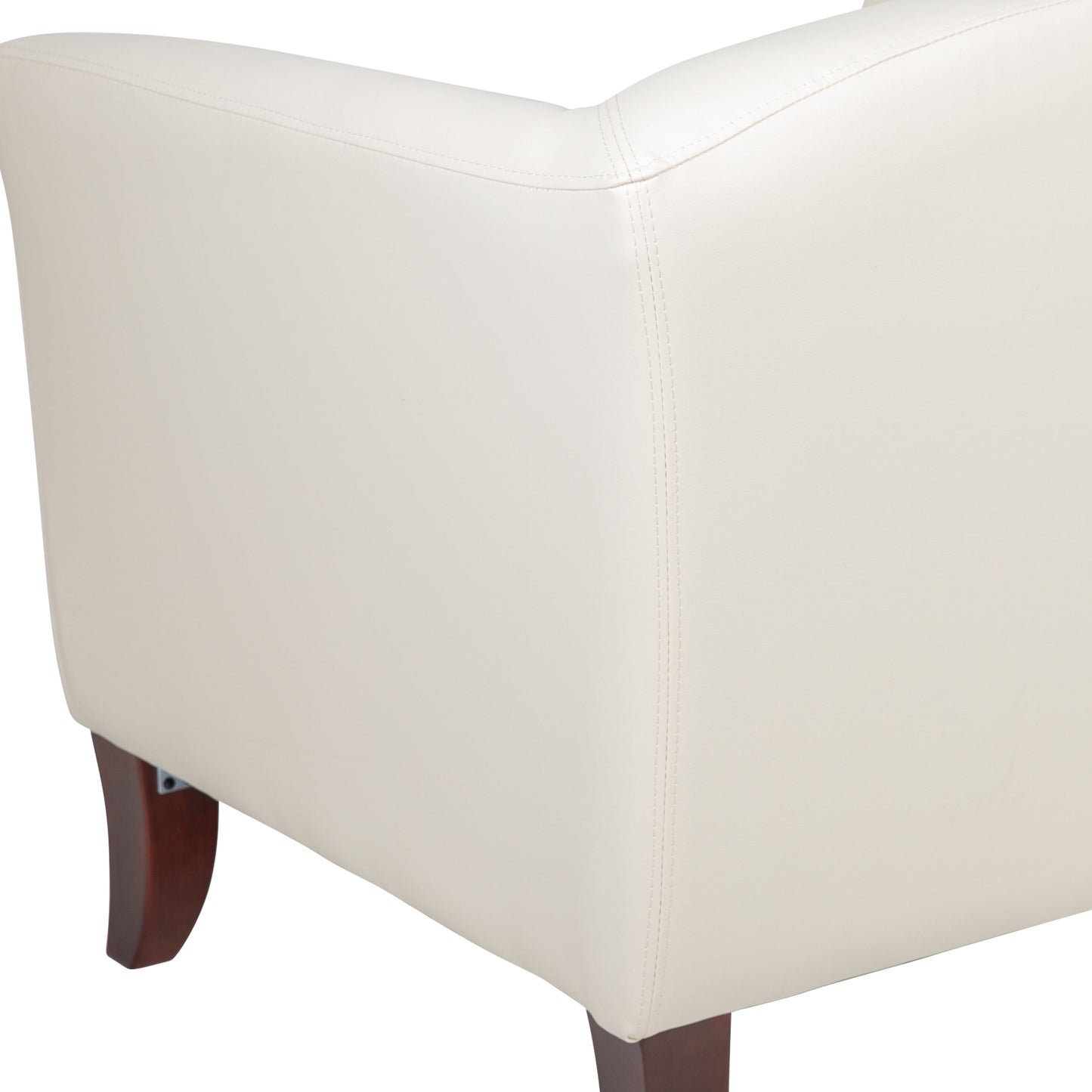 Ivory Leather Chair 111-1-WH-GG