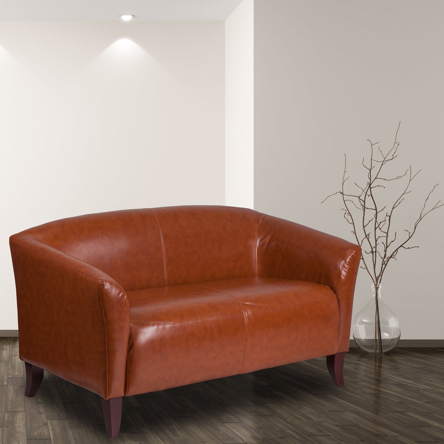 Cognac Leather Loveseat 111-2-CG-GG