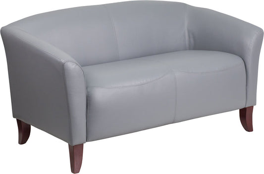 Gray Leather Loveseat 111-2-GY-GG