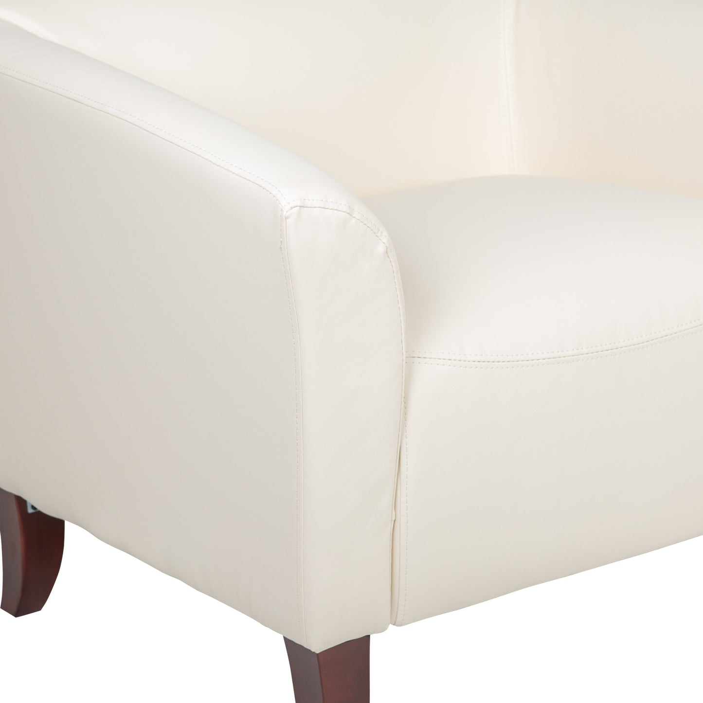 Ivory Leather Loveseat 111-2-WH-GG