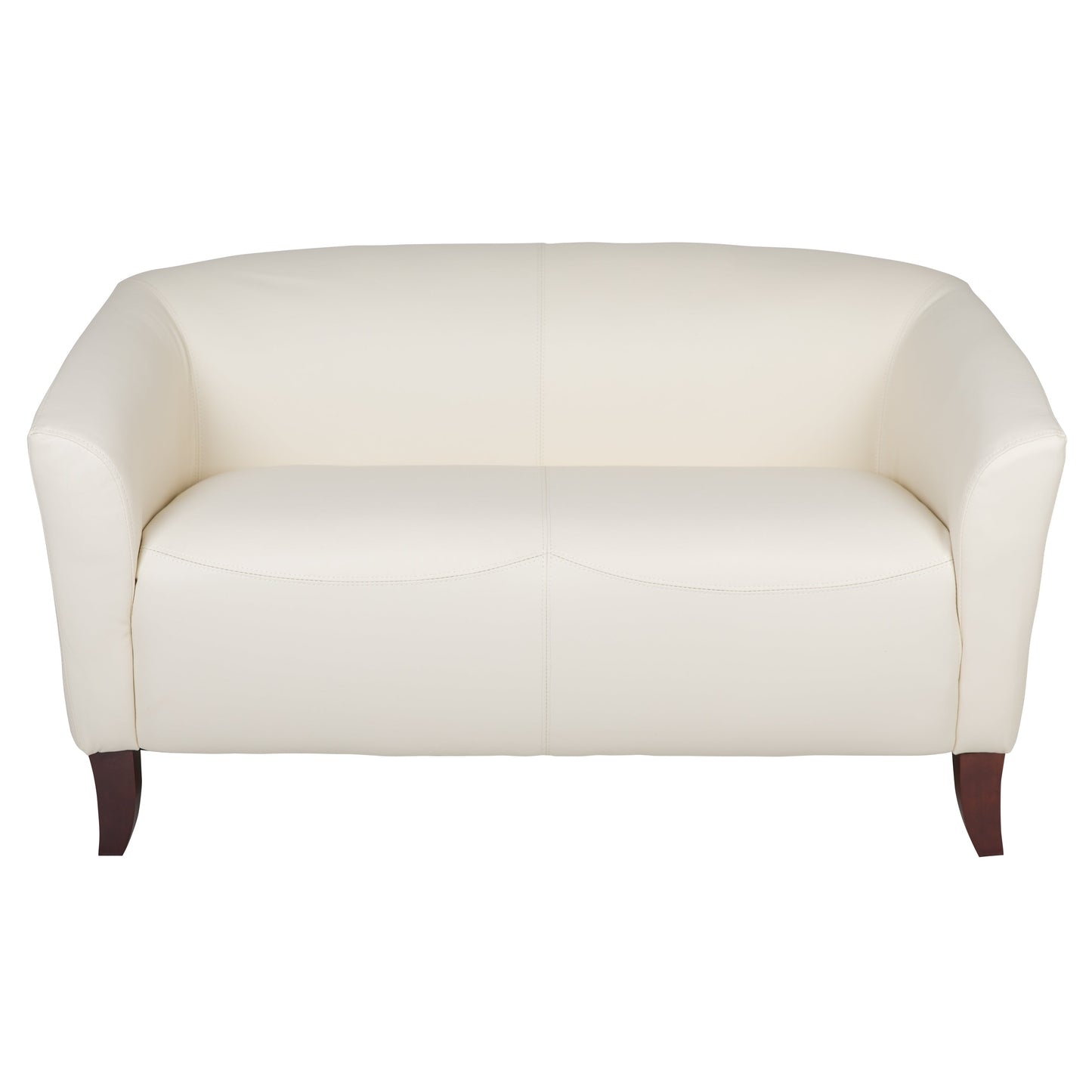 Ivory Leather Loveseat 111-2-WH-GG