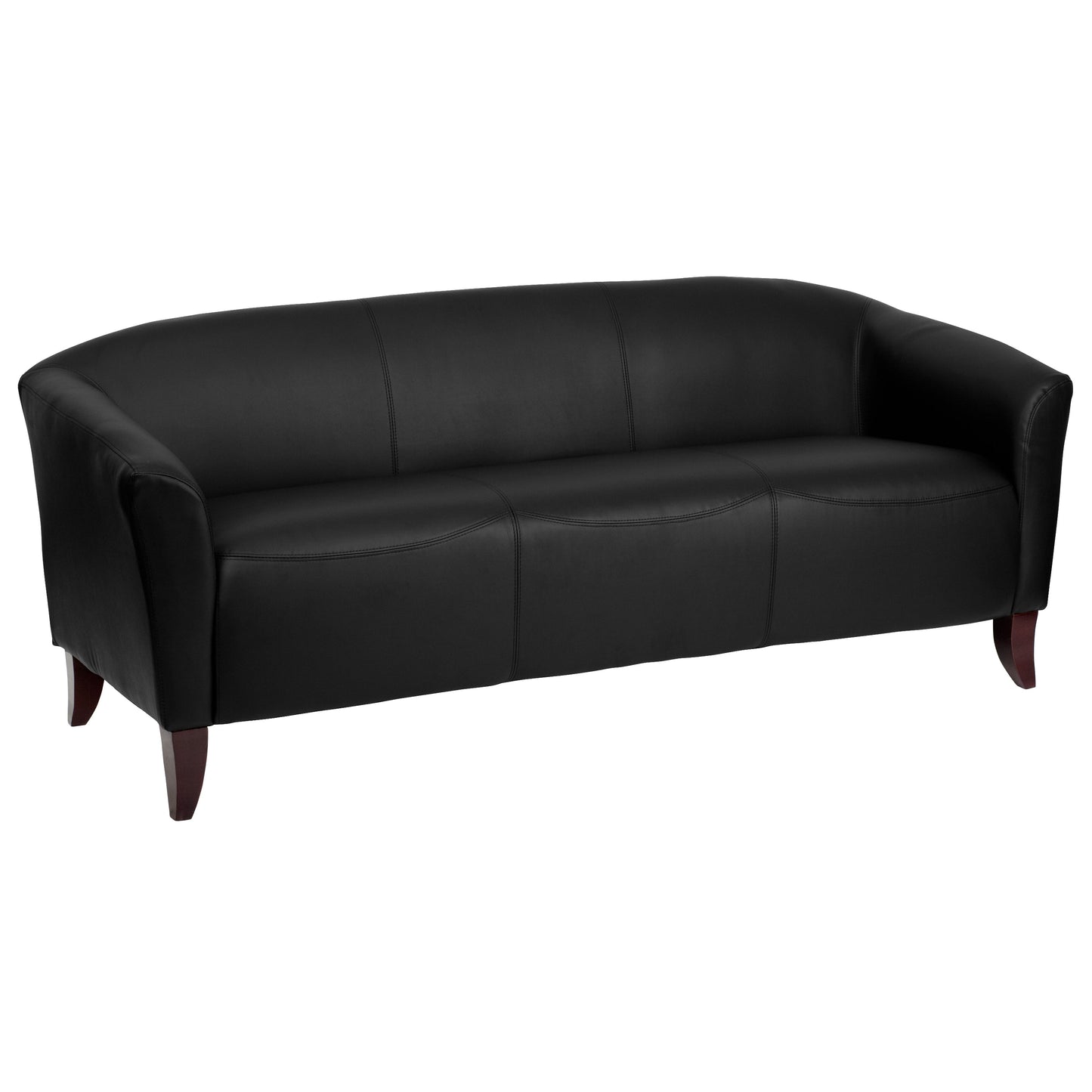 Black Leather Sofa 111-3-BK-GG