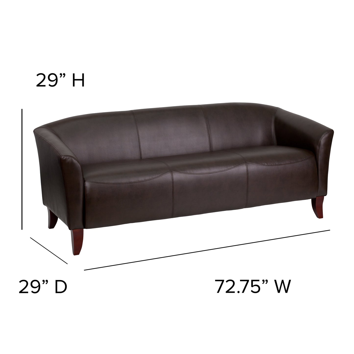 Brown Leather Sofa 111-3-BN-GG