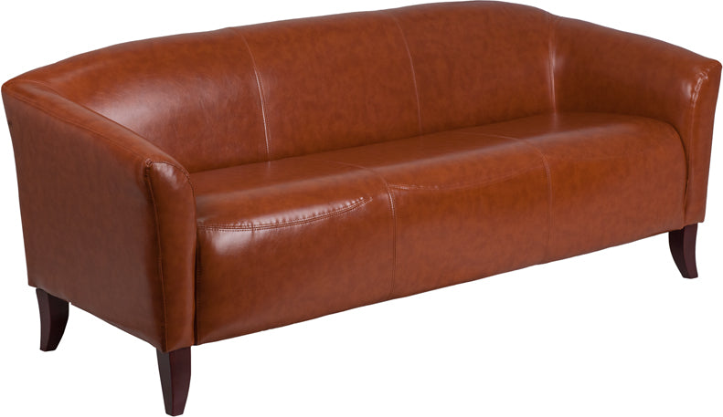 Cognac Leather Sofa 111-3-CG-GG