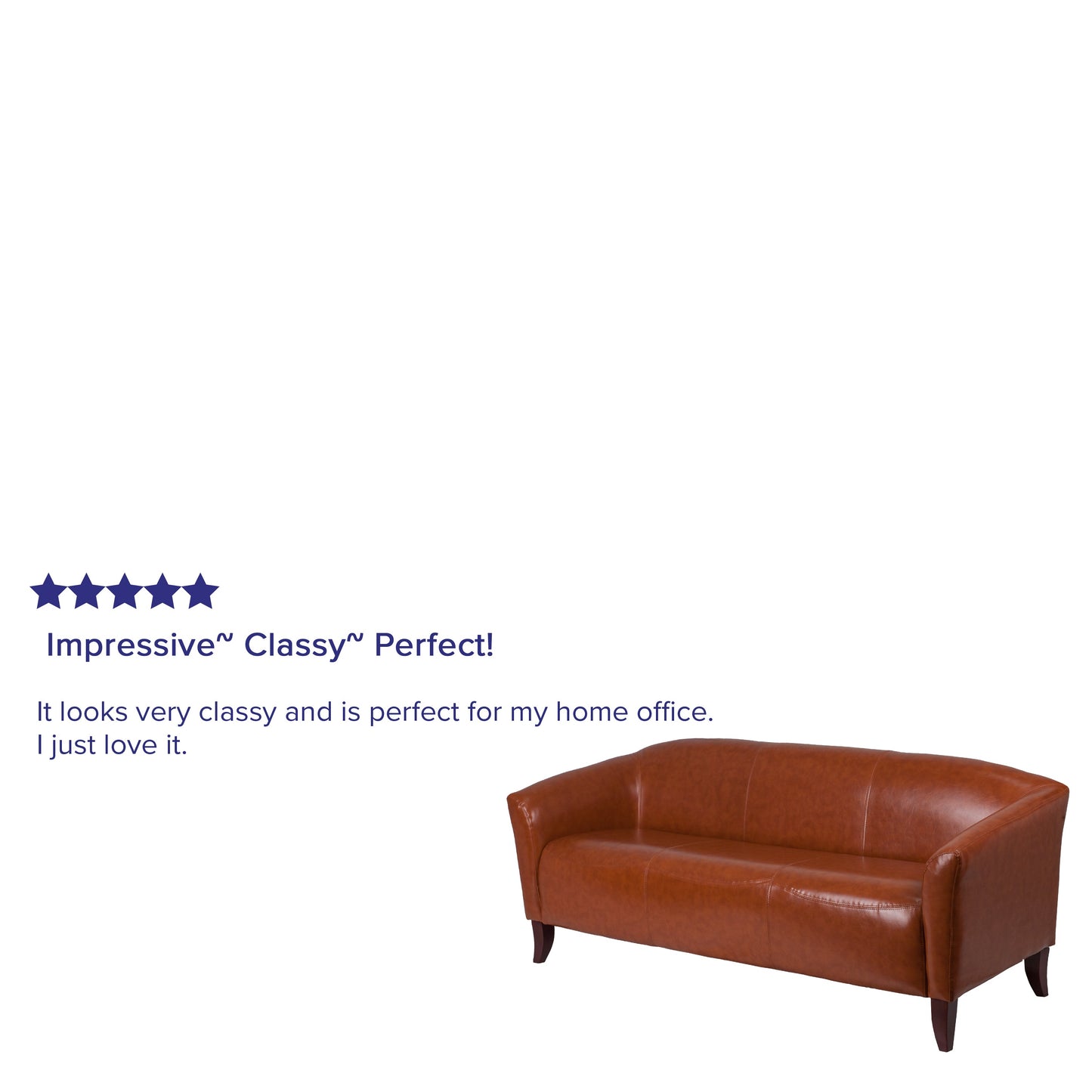 Cognac Leather Sofa 111-3-CG-GG