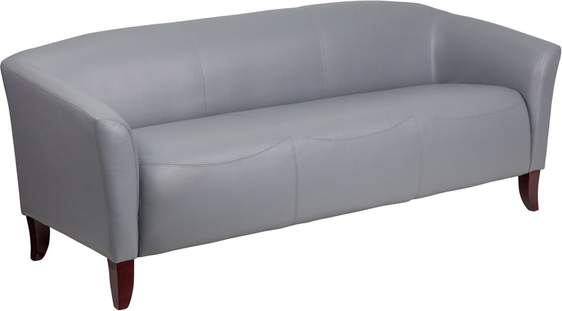 Gray Leather Sofa 111-3-GY-GG