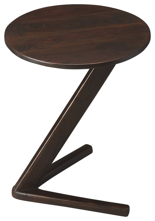 Zena Round 16.5"W Side Table in Dark Brown  1184260