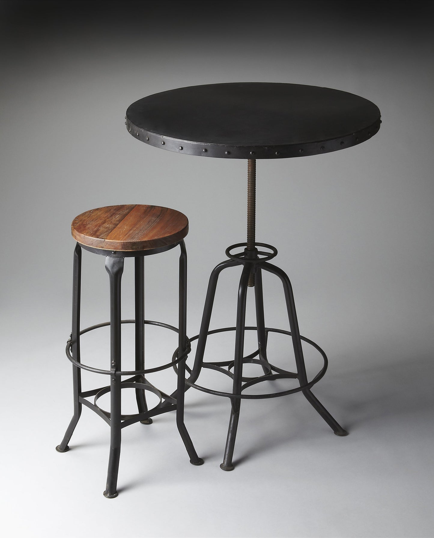 EngleWood Round 29"W Metal Hall/Pub Table in Black  1200025