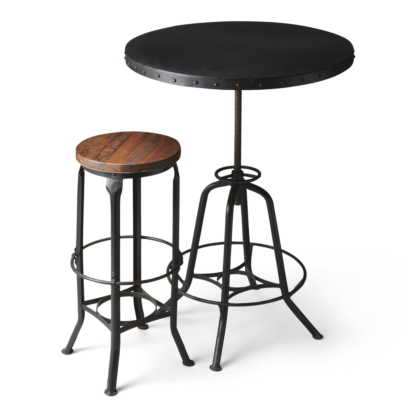 EngleWood Round 29"W Metal Hall/Pub Table in Black  1200025