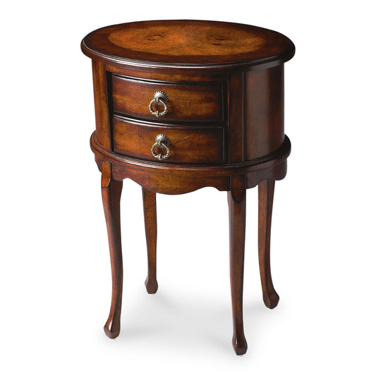 Whitley Oval Side Table in Dark Brown  1589024