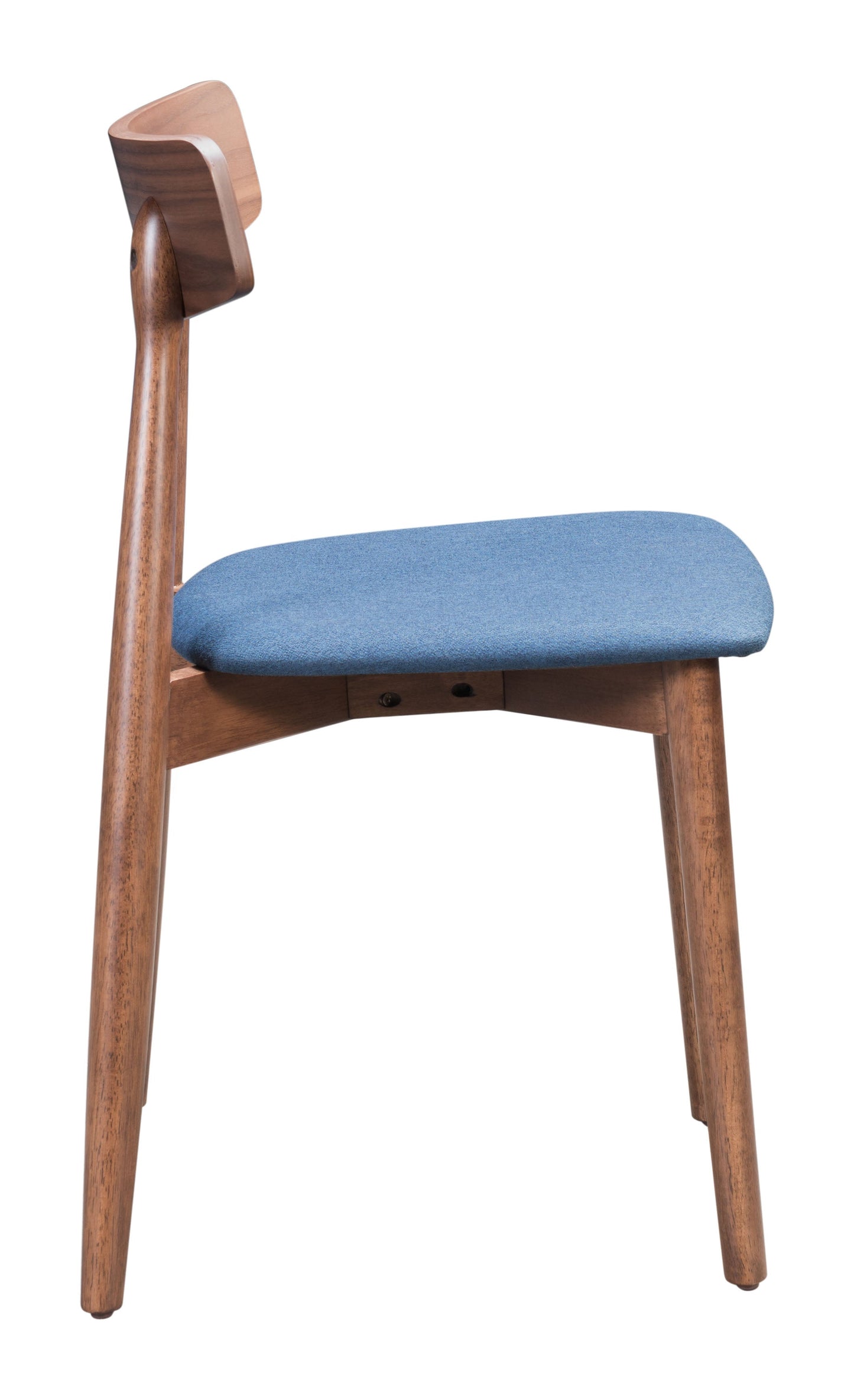 Newman Dining Chair (Set of 2) Walnut & Blue