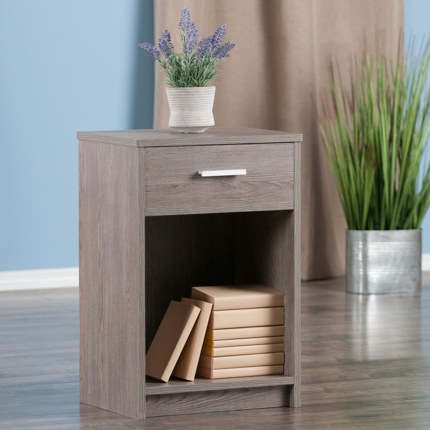 Rennick Accent Table, Nightstand, Ash Gray